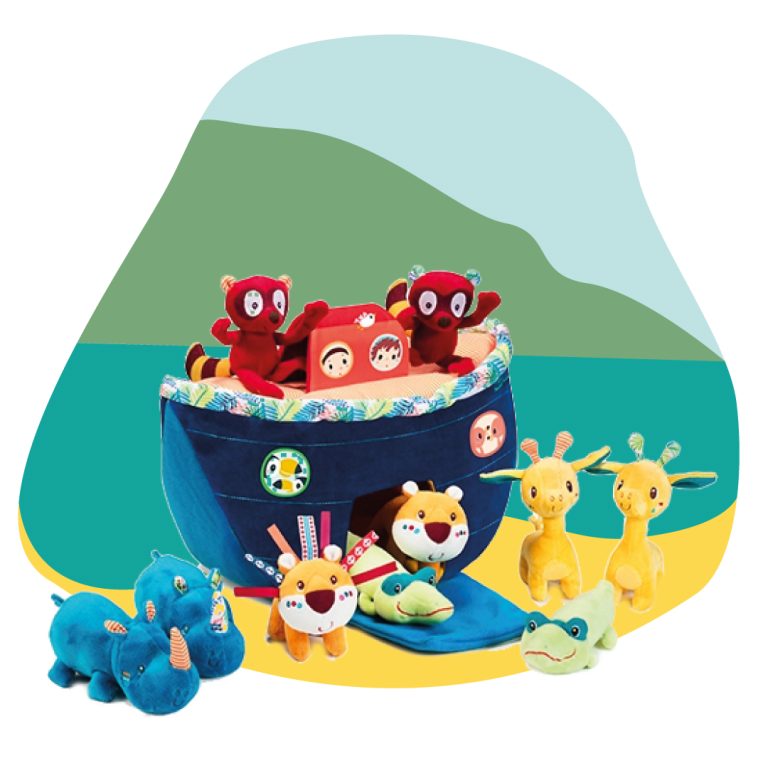 Ilustración con uno de los juguetes de la tienda basado en el arca de Noeh